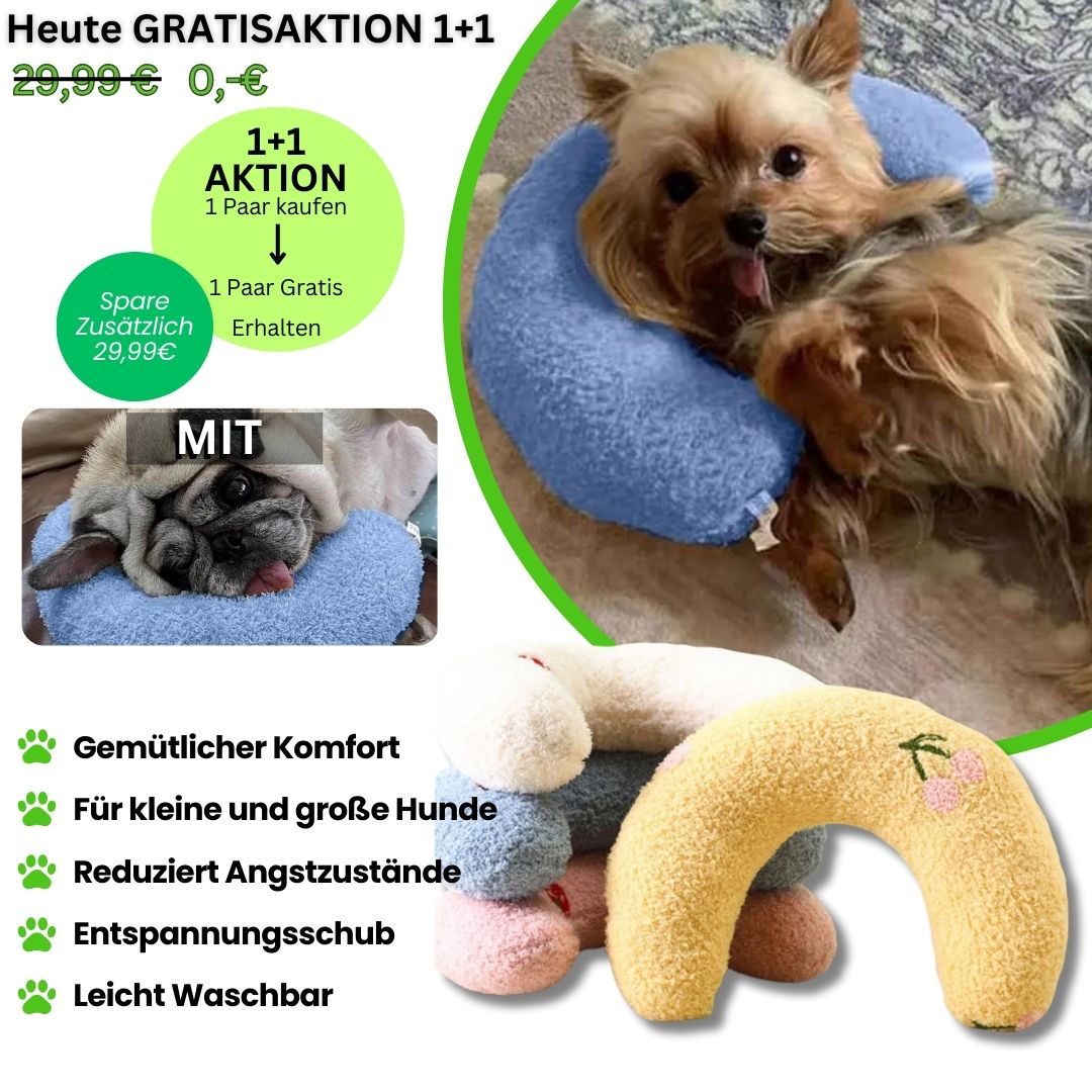 Hundekissen U-förmig - Beruhigungskissen Mit Baumwollfüllung 38x15cm Weiß